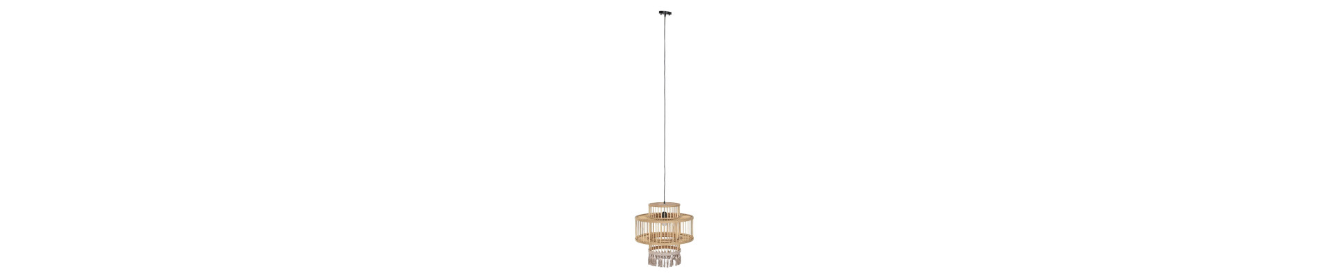 LAMPARA TECHO RATAN POLIESTER 45X45X46 FLECOS