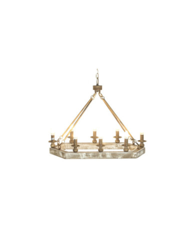 LAMPARA TECHO ABETO METAL 87X46X67,5 ENVEJECIDO