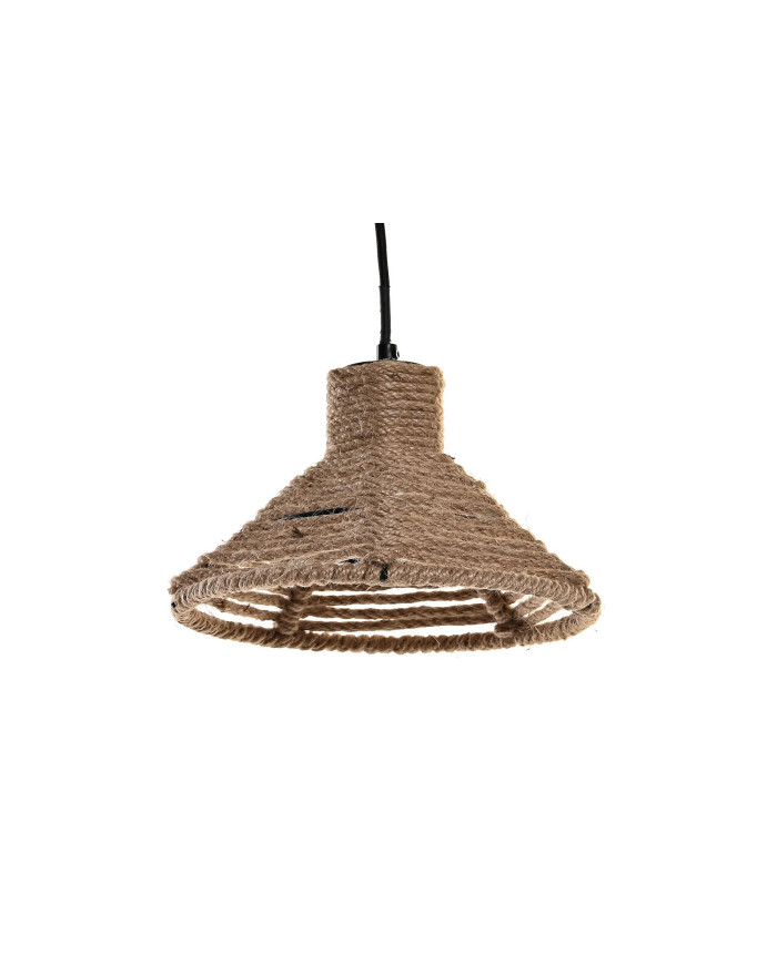 LAMPARA TECHO METAL CUERDA 24X24X15 NATURAL MARRON