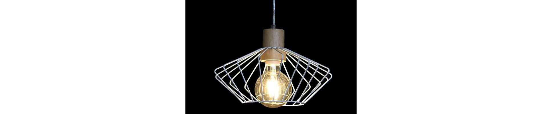 LAMPARA TECHO METAL PINO 34X34X21 E27 4 SURT.