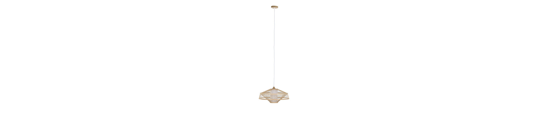 LAMPARA TECHO BAMBU POLIESTER 50X50X23 E27 NATURAL