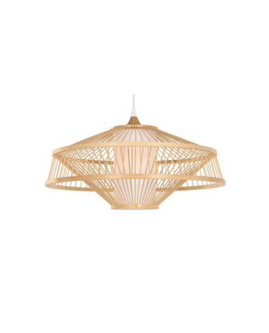 LAMPARA TECHO BAMBU POLIESTER 50X50X23 E27 NATURAL