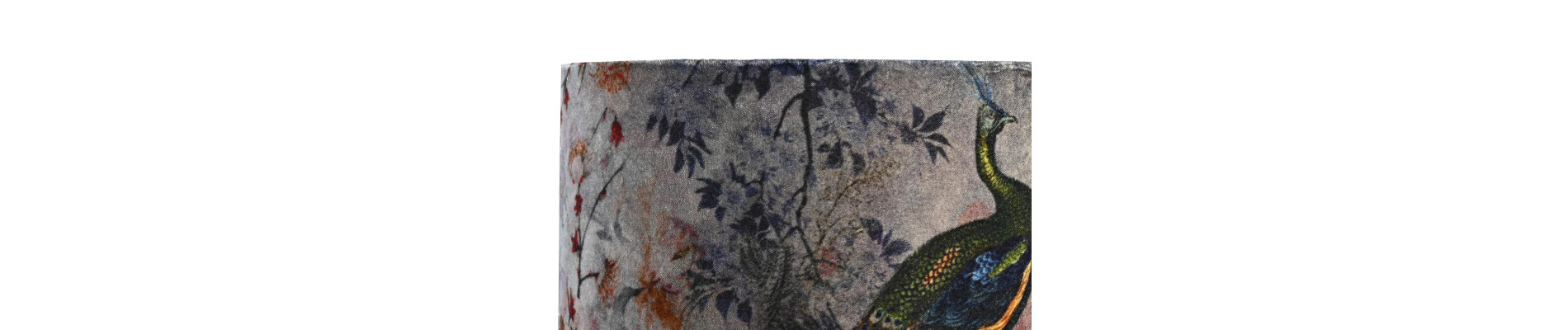 PANTALLA ALGODON 36X36X25,5 PAVO REAL TERCIOPELO