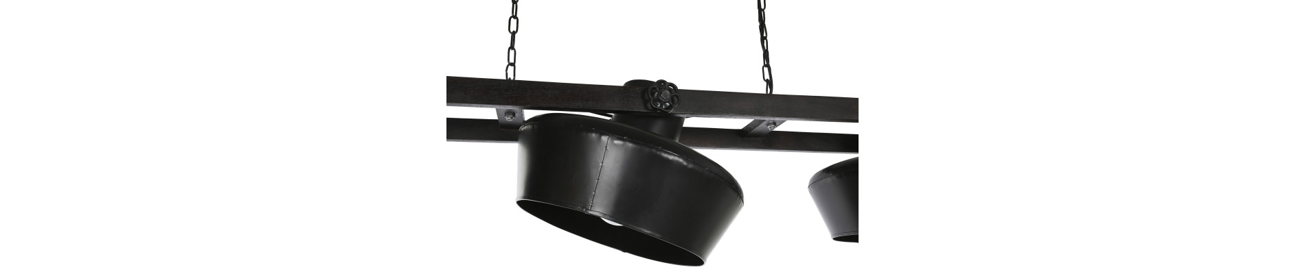 LAMPARA TECHO HIERRO MANGO 126X36X27 3 FOCOS NEGRO