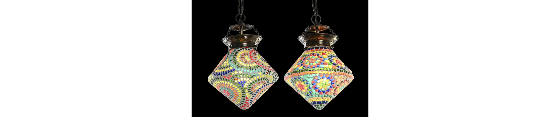 LAMPARA TECHO CRISTAL 21X21X25 MOSAICO 2 SURT.