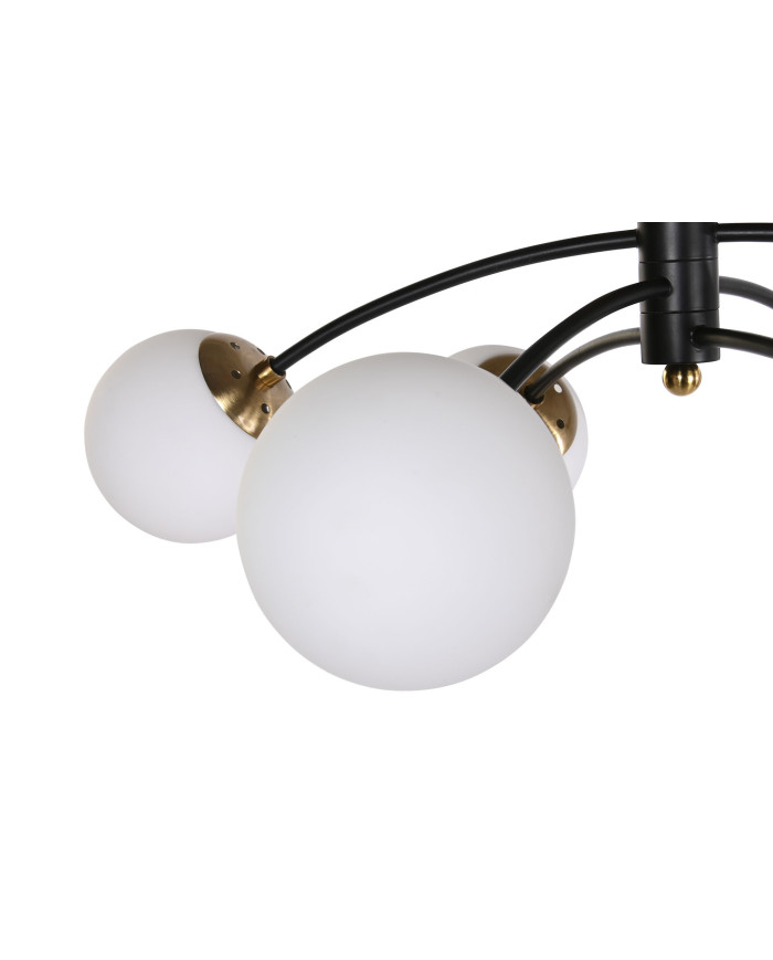 LAMPARA TECHO CRISTAL METAL 68X68X35 6 BOLAS NEGRO