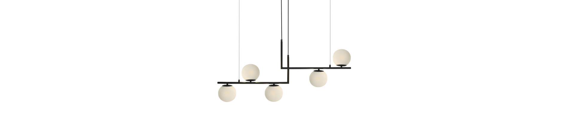 LAMPARA TECHO CRISTAL METAL 80X80X60 9 BOLAS NEGRO