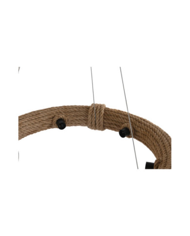 LAMPARA TECHO CUERDA 48X48X10 6 BOMBILLAS MARRON