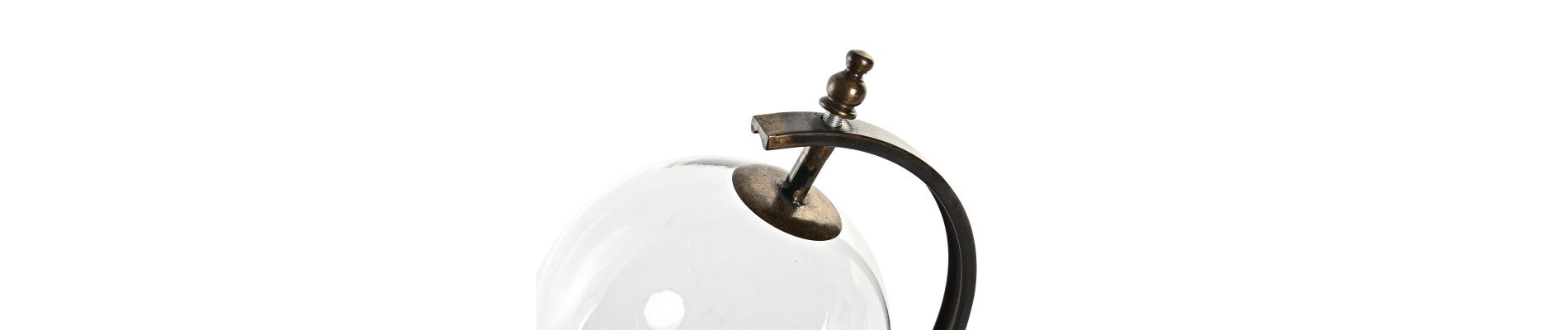 LAMPARA SOBREMESA METAL CRISTAL 25X20X36 BOLA