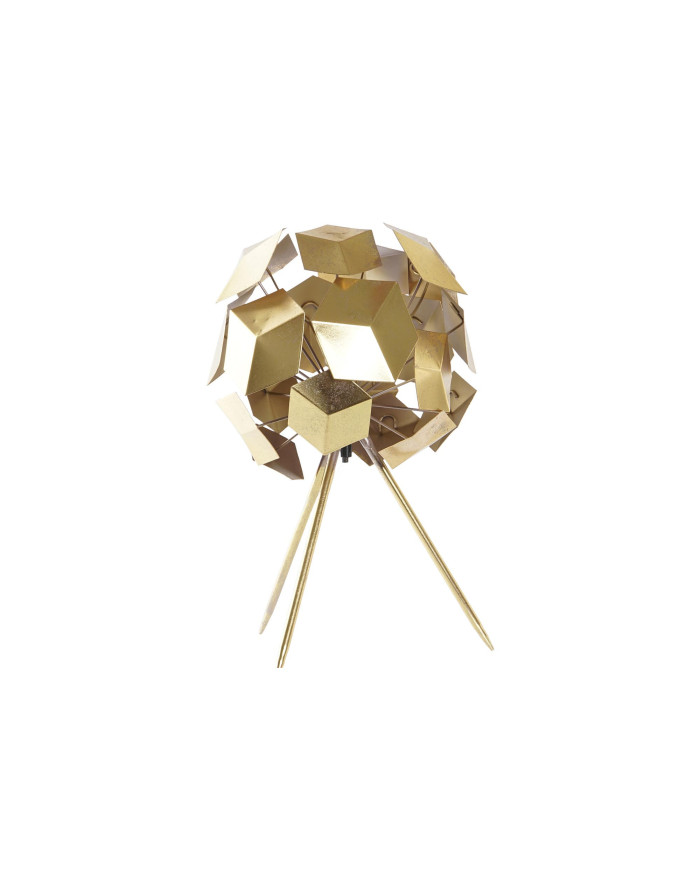LAMPARA SOBREMESA METAL 29X29X45 GEOMETRICO DORADO
