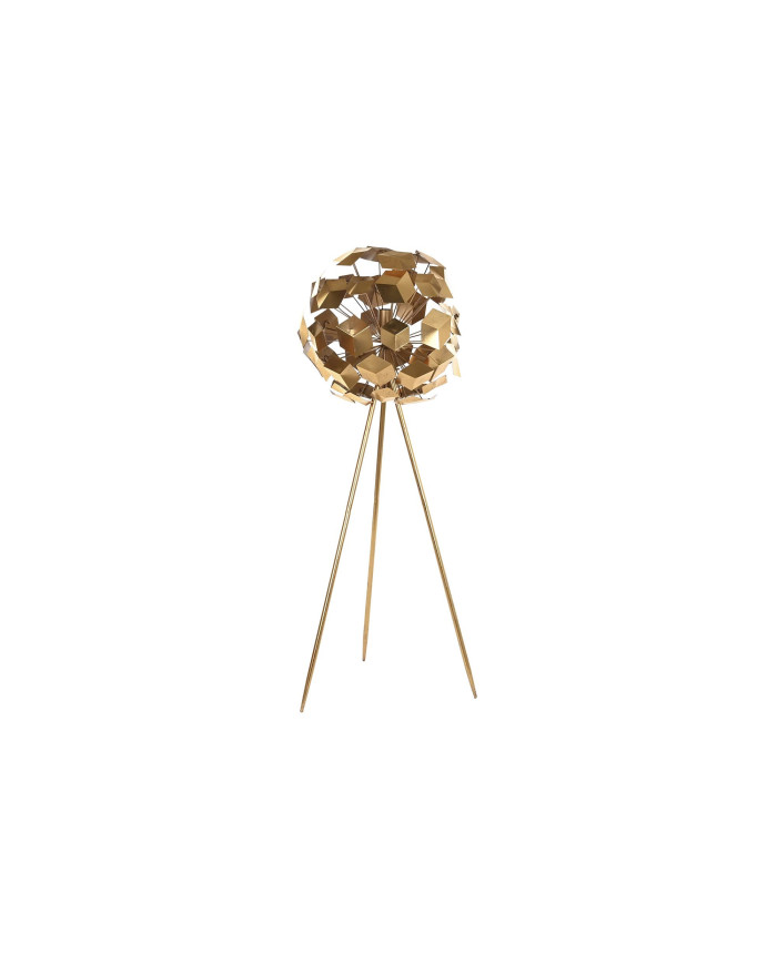 LAMPARA PIE METAL 49X49X134 GEOMETRICO DORADO