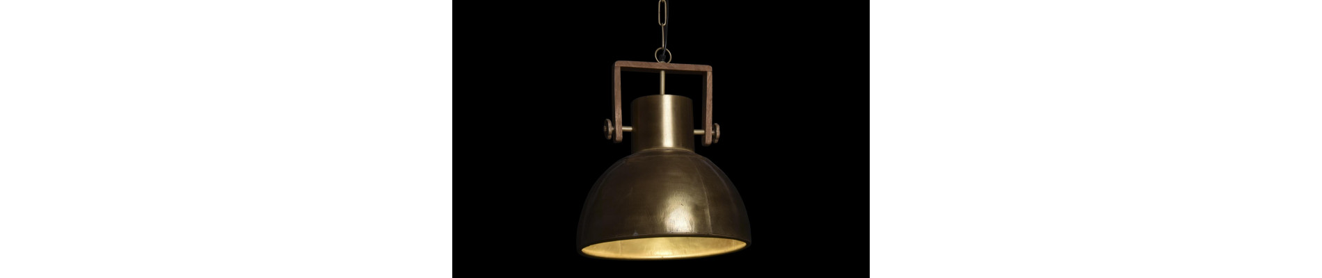 LAMPARA TECHO METAL MANGO 40X40X50 DORADO