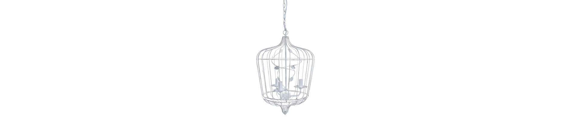 LAMPARA TECHO METAL 37X37X55 JAULA BLANCO