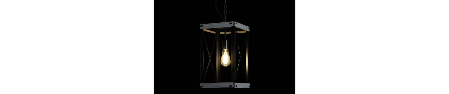 LAMPARA TECHO METAL METAL 25X25X43 E27 MARRON