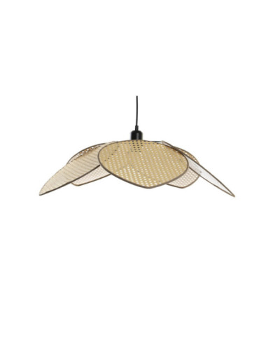 LAMPARA TECHO RATAN METAL 64X64X23 MARRON