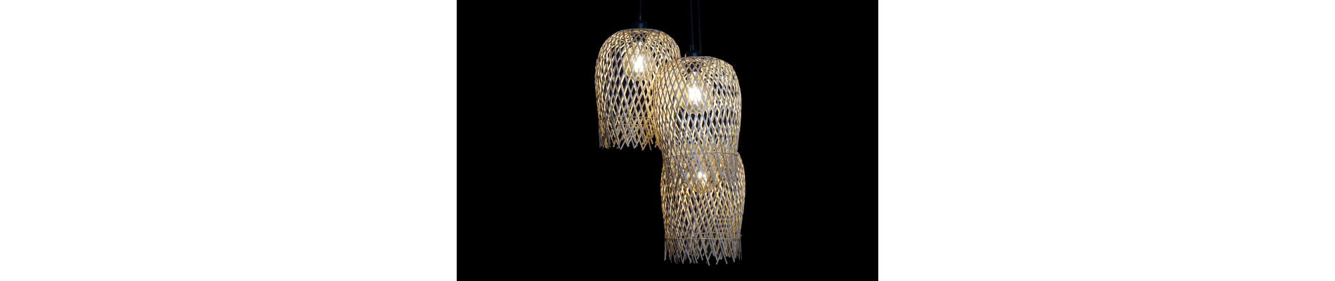 LAMPARA TECHO BAMBU METAL 30X30X94 E27 NATURAL