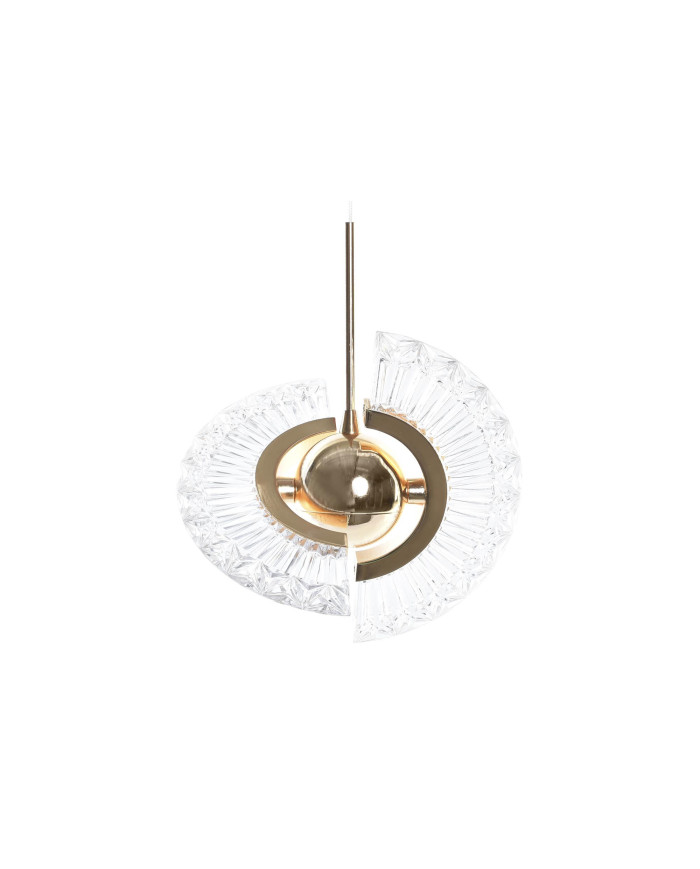 LAMPARA TECHO CRISTAL METAL 20X20X20 ABANICO