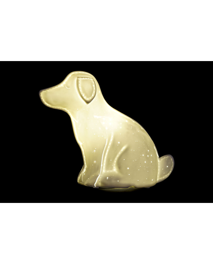 LAMPARA SOBREMESA PORCELANA LED 25X10X19 PERRO