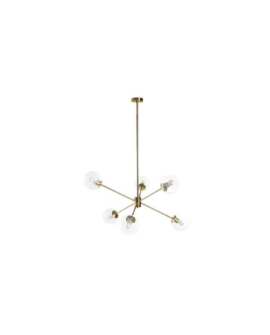 LAMPARA TECHO METAL CRISTAL 90X75X60 DORADO