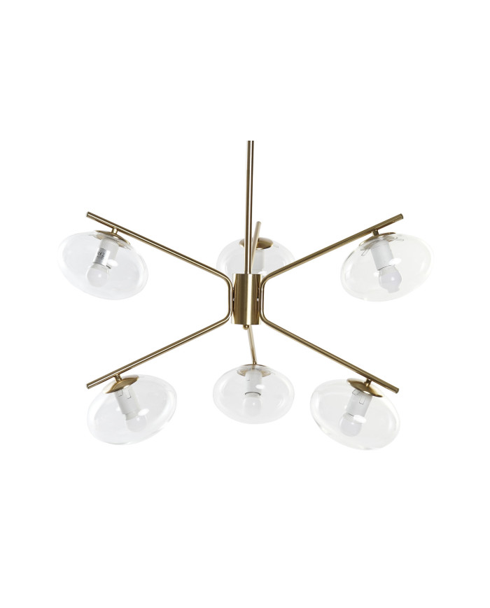 LAMPARA TECHO METAL CRISTAL 70X67X60 DORADO