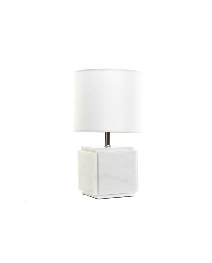 LAMPARA SOBREMESA MARMOL METAL 20X20X34 BLANCO