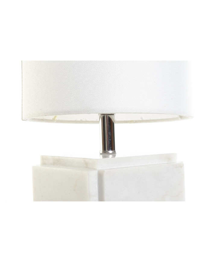 LAMPARA SOBREMESA MARMOL METAL 20X20X34 BLANCO