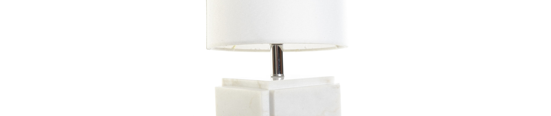 LAMPARA SOBREMESA MARMOL METAL 20X20X34 BLANCO