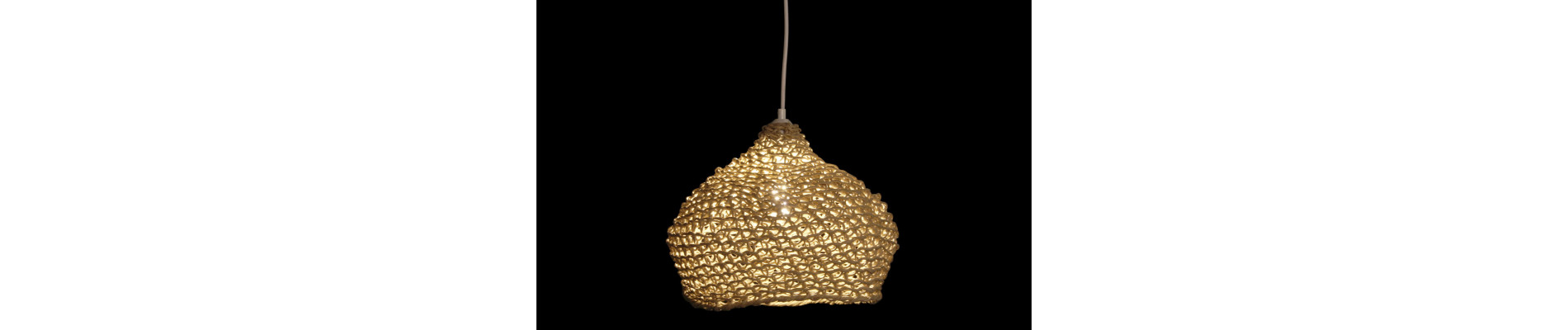 LAMPARA TECHO FIBRA 40X30X25 NATURAL