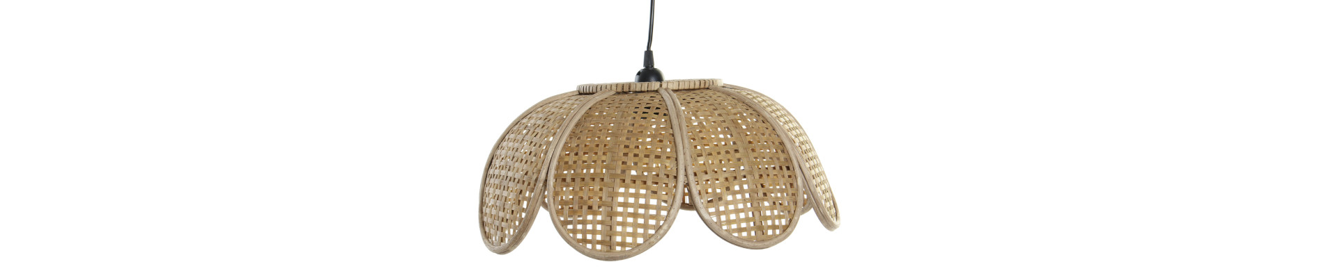 LAMPARA TECHO RATAN 46,5X46,5X18 NATURAL MARRON