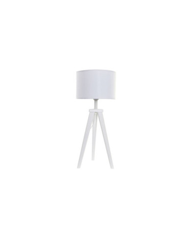 LAMPARA SOBREMESA MADERA POLIESTER 30X30X72 BLANCO