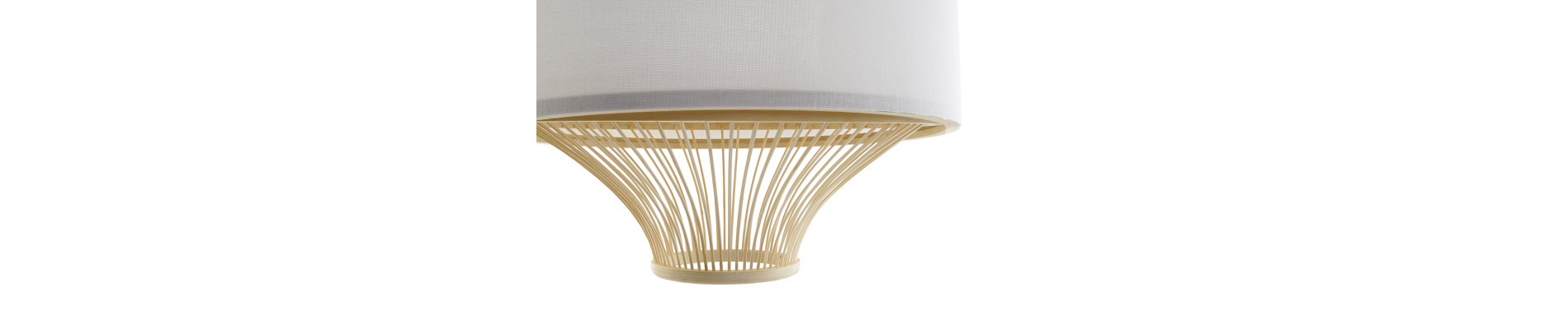 LAMPARA TECHO BAMBU POLIESTER 40X40X52 BLANCO
