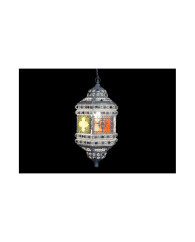 LAMPARA TECHO METAL ACRILICO 28X28X58 ENVEJECIDO