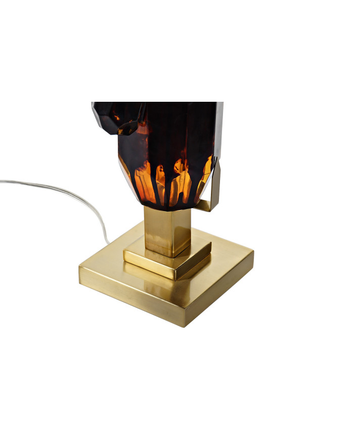 LAMPARA SOBREMESA CRISTAL METAL 35X35X70 38 DORADO