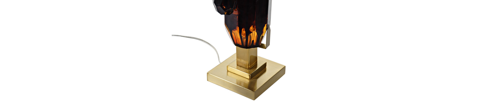 LAMPARA SOBREMESA CRISTAL METAL 35X35X70 38 DORADO