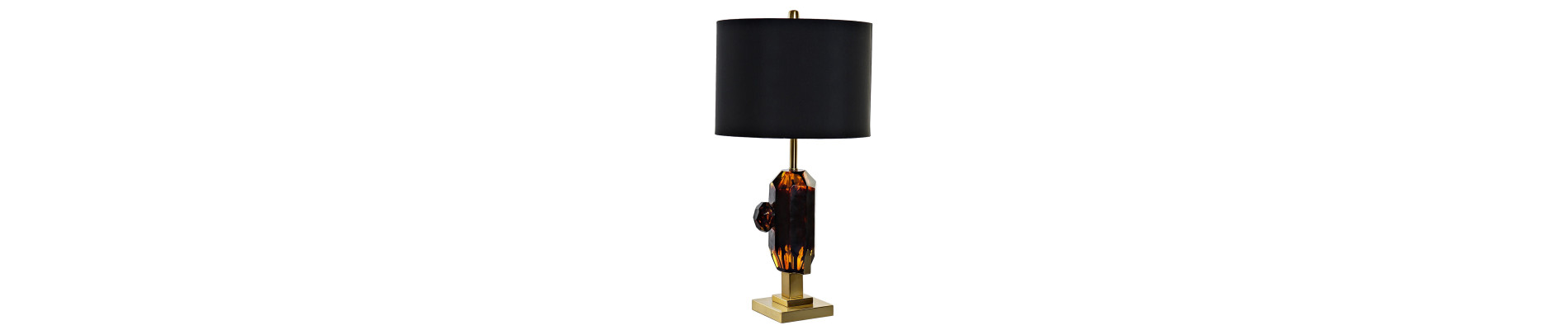LAMPARA SOBREMESA CRISTAL METAL 35X35X70 38 DORADO