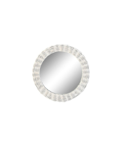 ESPEJO MIMBRE CRISTAL 63X4X63 60 TRENZADO BLANCO