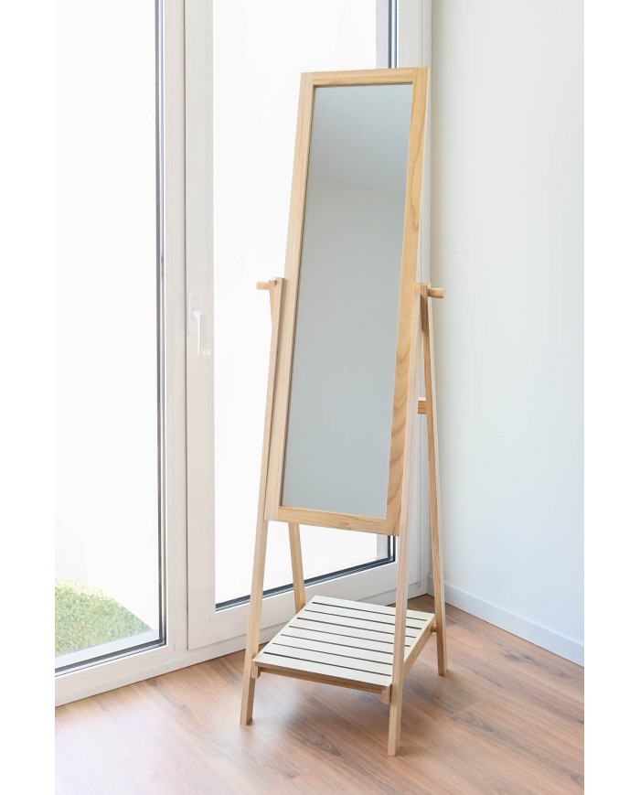 ESPEJO VESTIDOR PAULOWNIA MDF 52X48X174 NATURAL