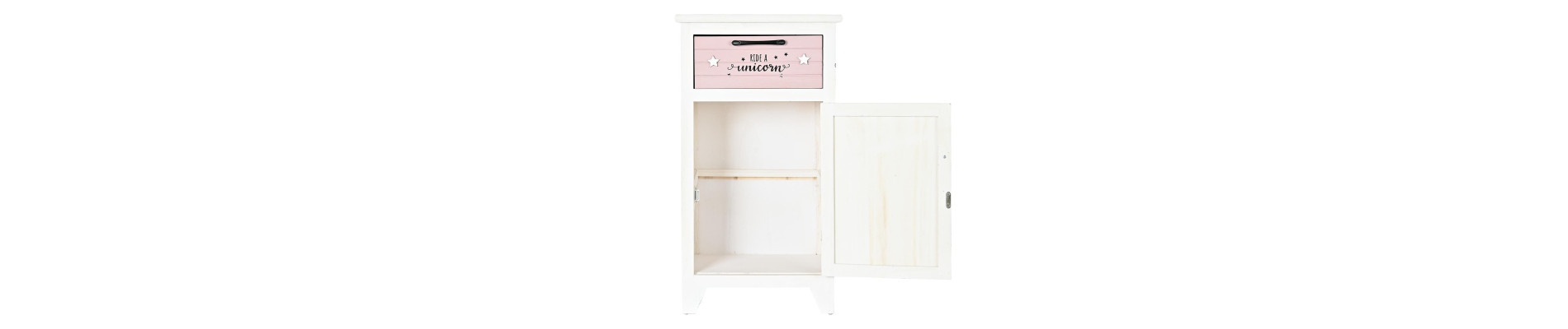 MESITA DE NOCHE PAULOWNIA 40X29X73,5 BLANCO