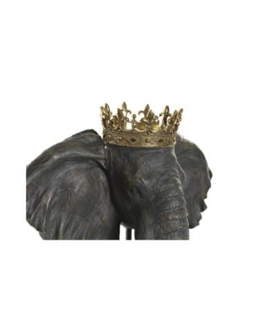 FIGURA RESINA 49X26,5X57 ELEFANTE CORONA GRIS