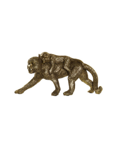 FIGURA RESINA 26X6X12 MONOS DORADO