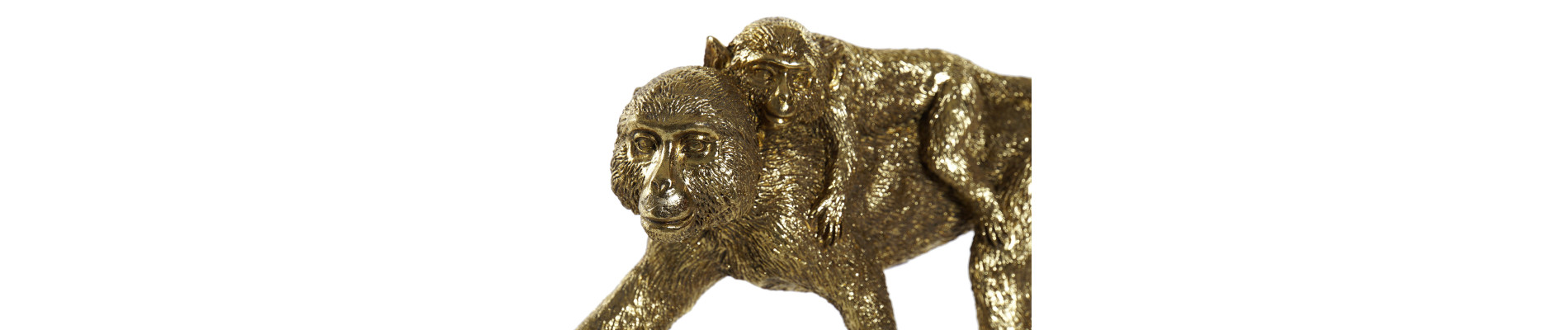 FIGURA RESINA 26X6X12 MONOS DORADO