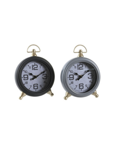 RELOJ SOBREMESA HIERRO CRISTAL 16X10X21 2 SURT.