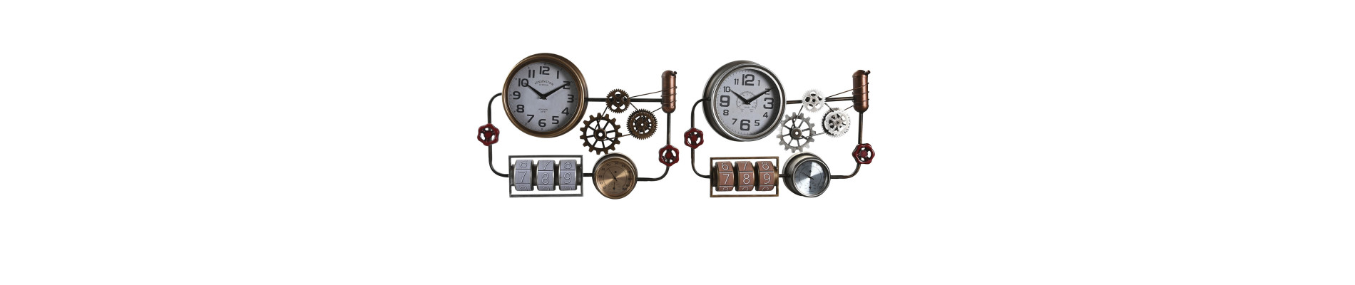 RELOJ PARED HIERRO CRISTAL 52,5X9X39,5 2 SURT.