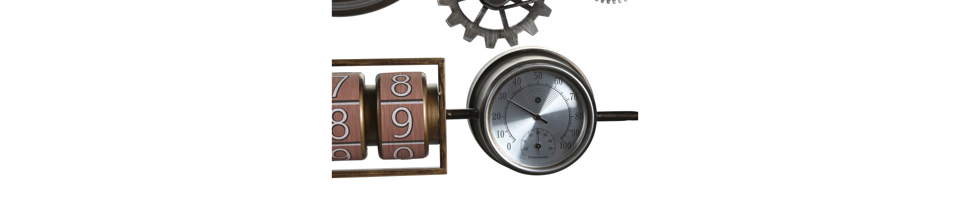 RELOJ PARED HIERRO CRISTAL 52,5X9X39,5 2 SURT.