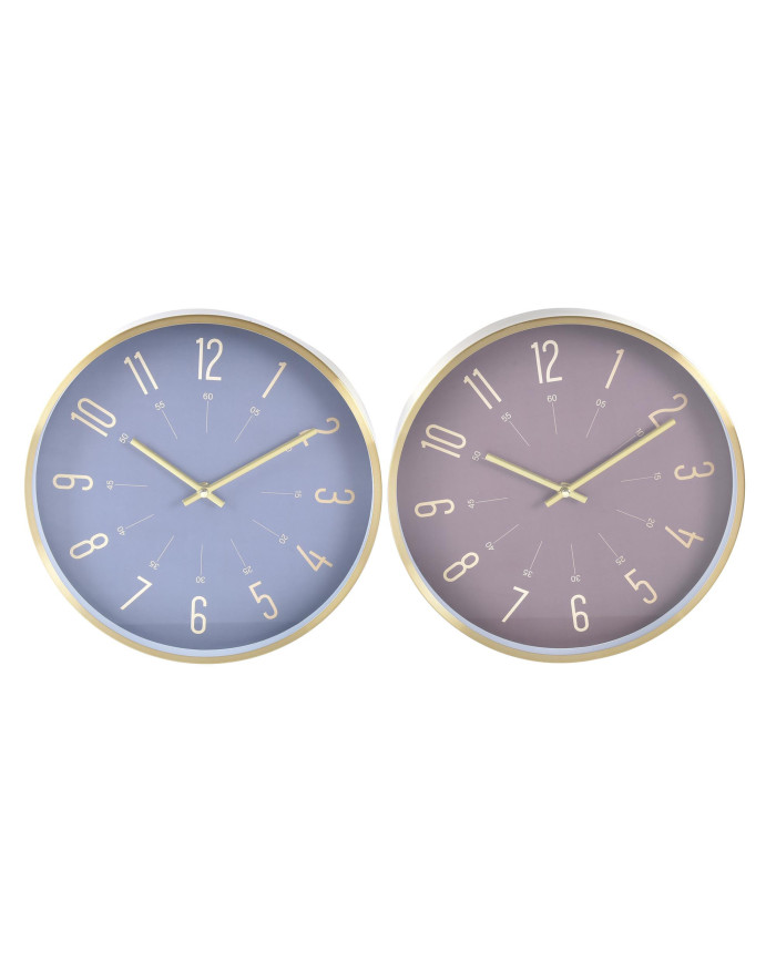 RELOJ PARED ALUMINIO 30X4X30 DORADO 2 SURT.