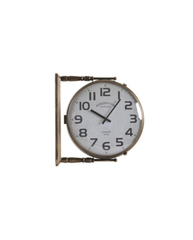 RELOJ PARED HIERRO CRISTAL 36X9X38 ESTACION DORADO