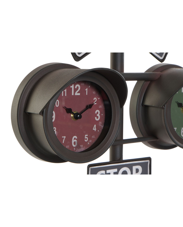 RELOJ SOBREMESA HIERRO CRISTAL 36X22X52 SEMAFORO