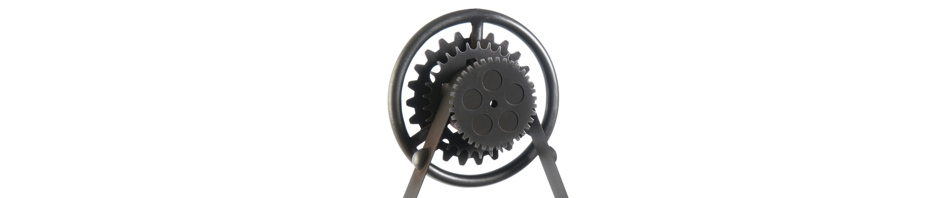 RELOJ PARED HIERRO CRISTAL 33X8X58 POLEA NEGRO
