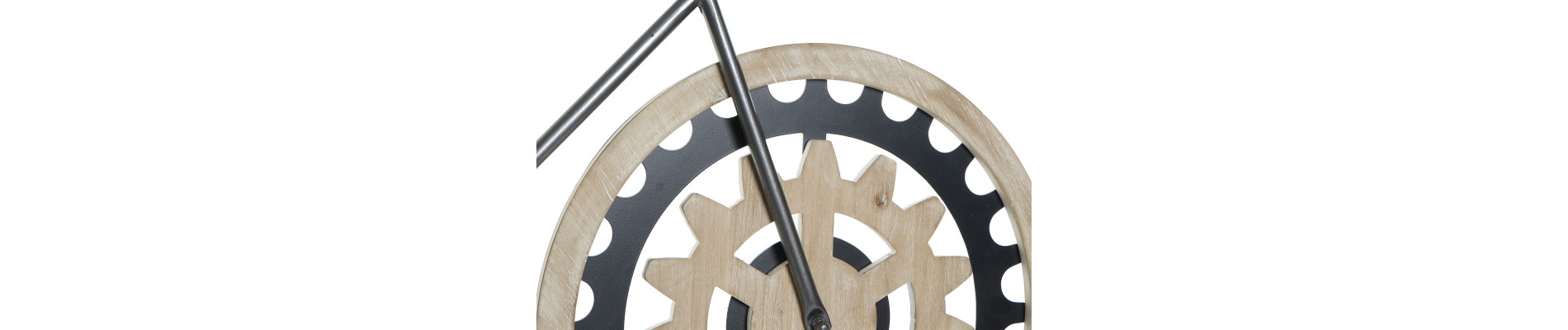 RELOJ PARED METAL MDF 108X6,4X63,5 BICICLETA NEGRO