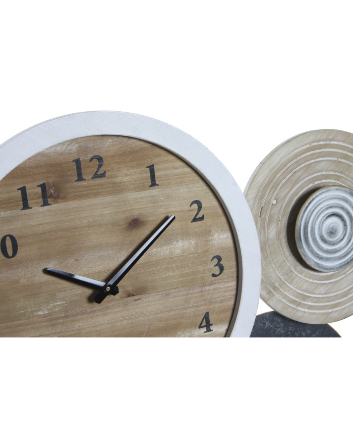 RELOJ PARED METAL MADERA 105,4X6,5X51,5 MULTICOLOR